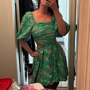 a new day Green Floral Mini Dress